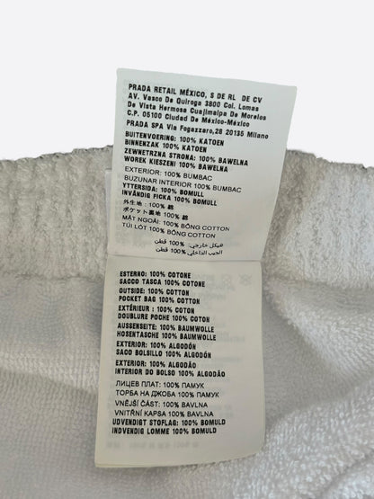 Prada White & Black Logo Towel Shorts
