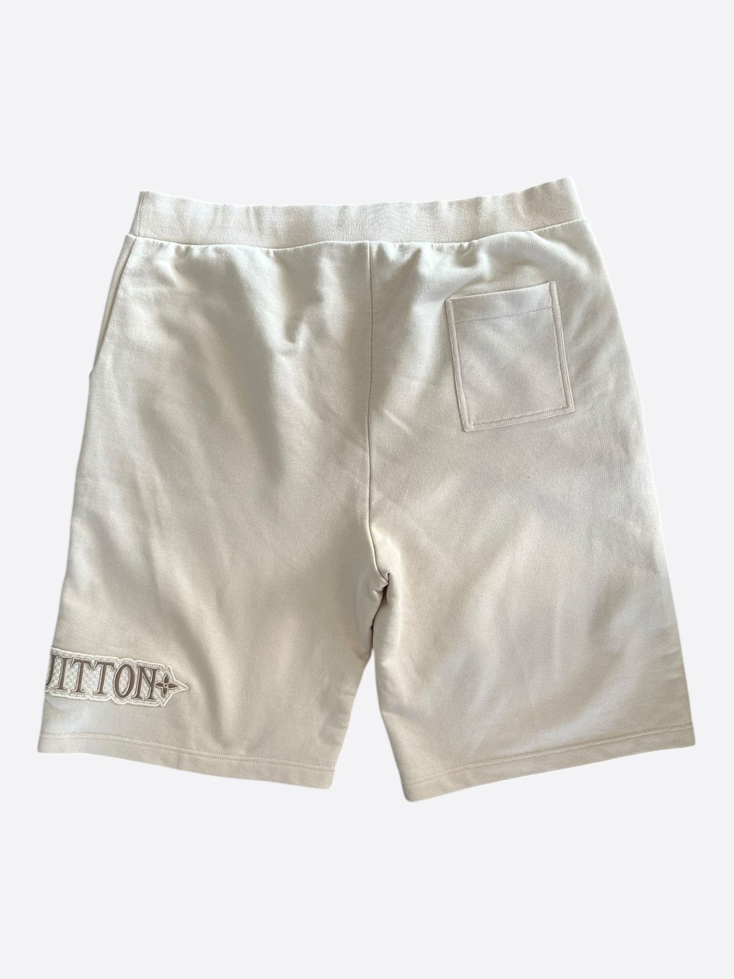 Louis Vuitton Beige & White Logo Shorts