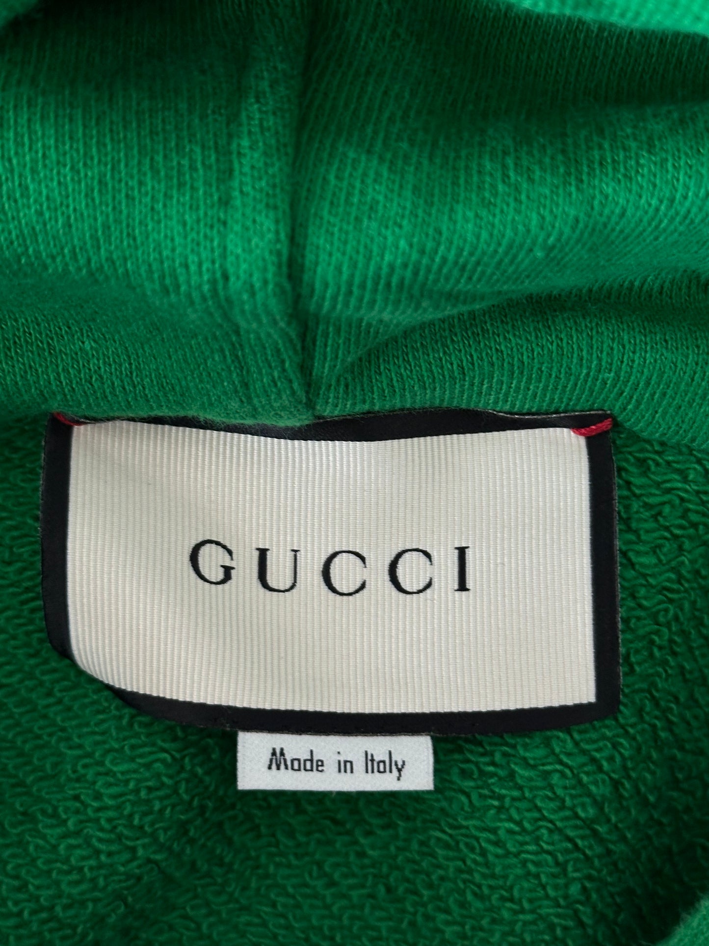 Gucci Green Dog Embroidered Hoodie
