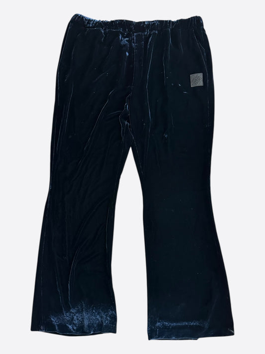 Louis Vuitton Navy Velvet Flared Track Pants