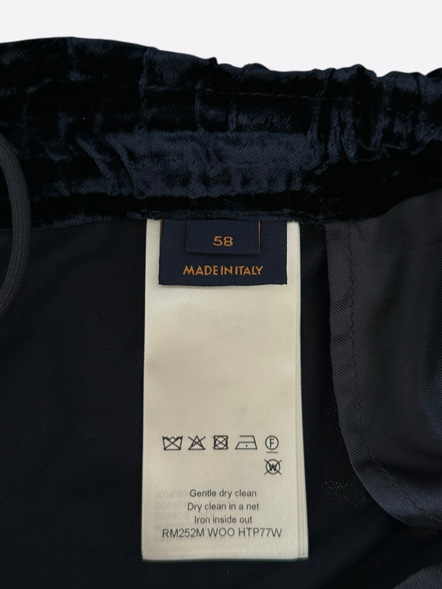 Louis Vuitton Navy Velvet Flared Track Pants
