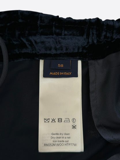 Louis Vuitton Navy Velvet Flared Track Pants