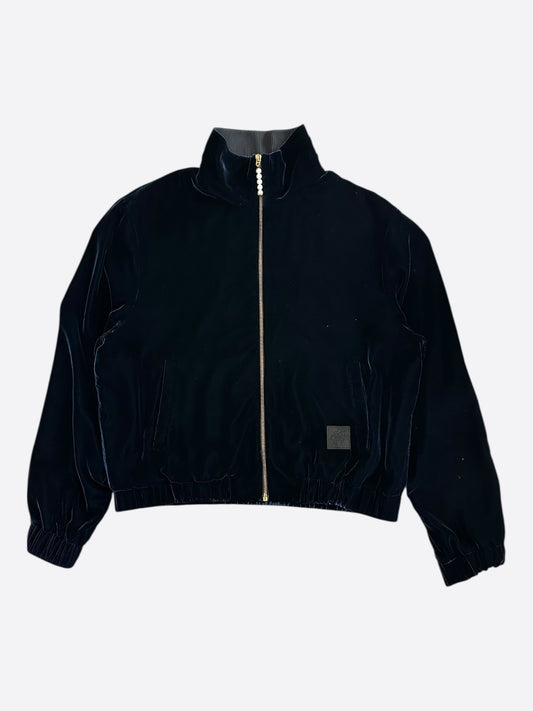 Louis Vuitton Navy Velvet Pearl Track Jacket