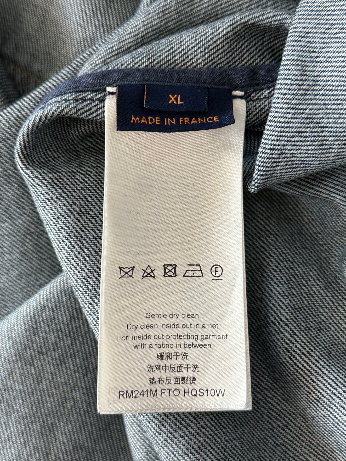 Louis Vuitton Blue Map Monogram Denim Button Up Shirt