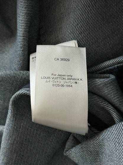 Louis Vuitton Blue Map Monogram Denim Button Up Shirt