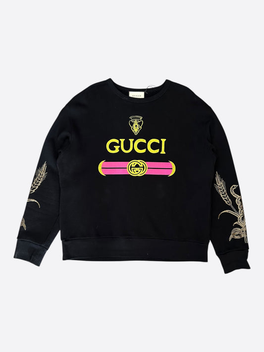 Gucci Black & Yellow Bootleg logo Sweater