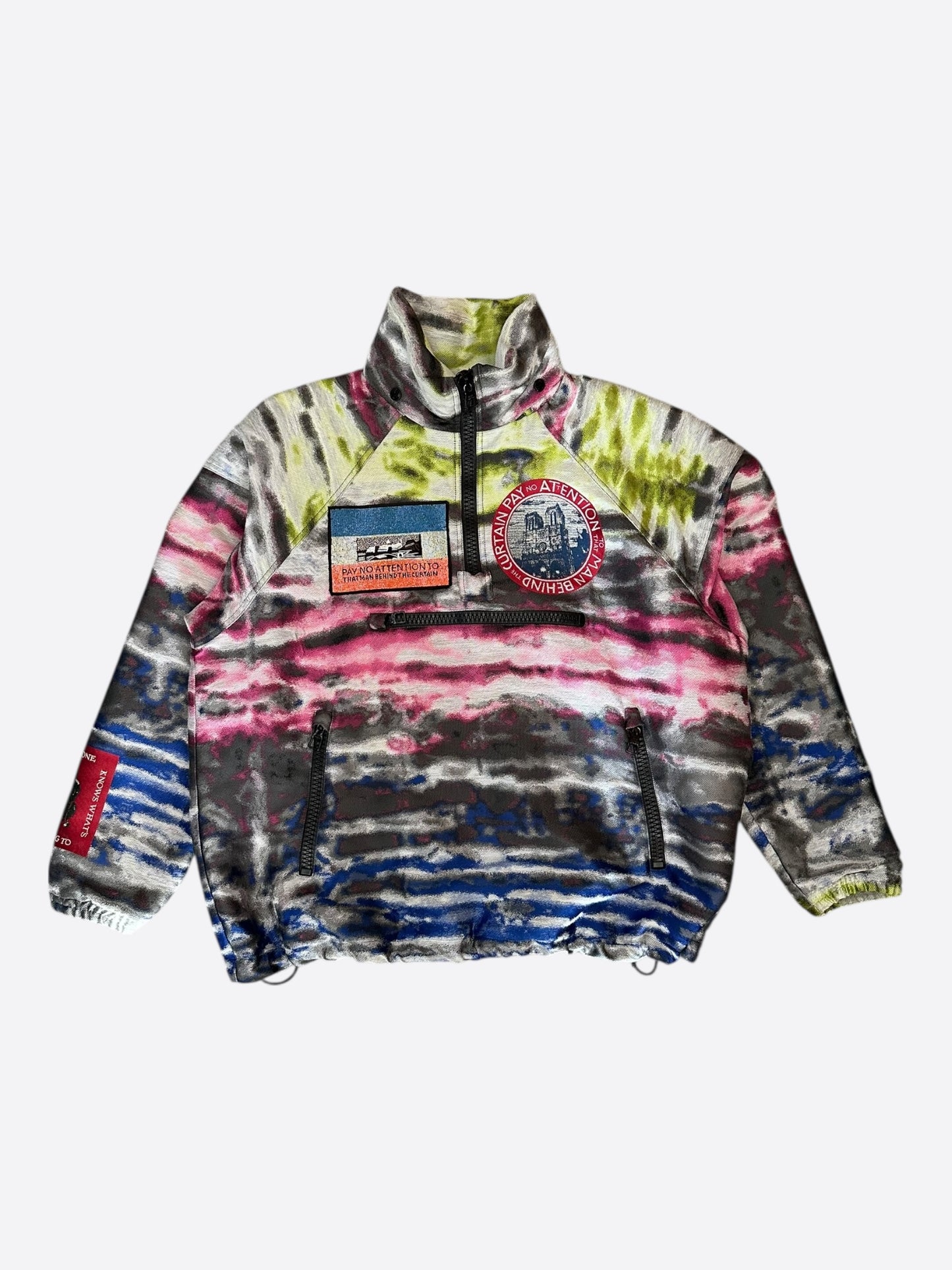 Louis Vuitton Multicolor Tie-Dye Abstract Print Half-Zip Windbreaker
