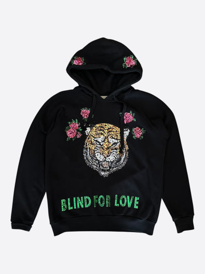 Gucci Black Sequin Blind For Love Tiger Hoodie