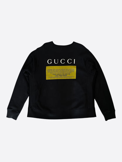 Gucci Black Black Cat logo Sweater