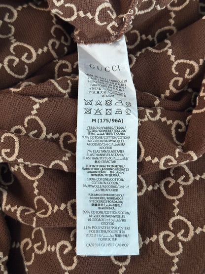 Gucci Brown & Tan GG Monogram Polo T-Shirt