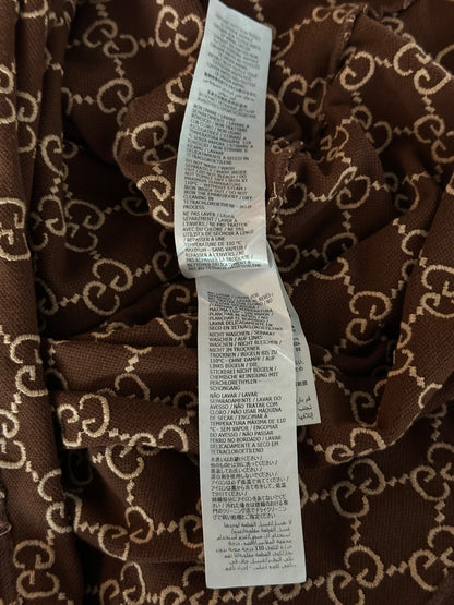 Gucci Brown & Tan GG Monogram Polo T-Shirt