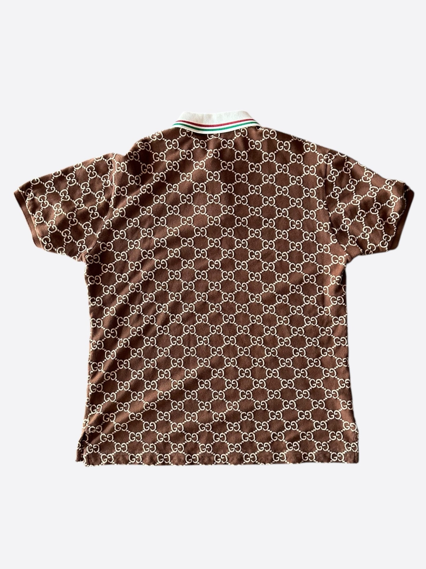 Gucci Brown & Tan GG Monogram Polo T-Shirt