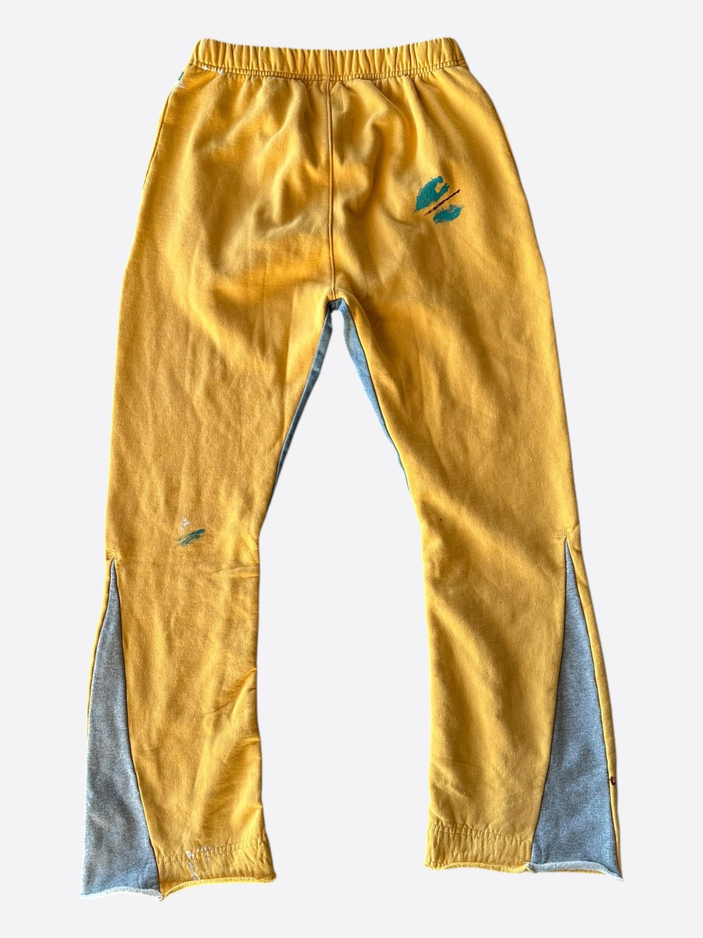 Gallery Dept Yellow & Black Logo Paint Splatter Flared Sweatpants