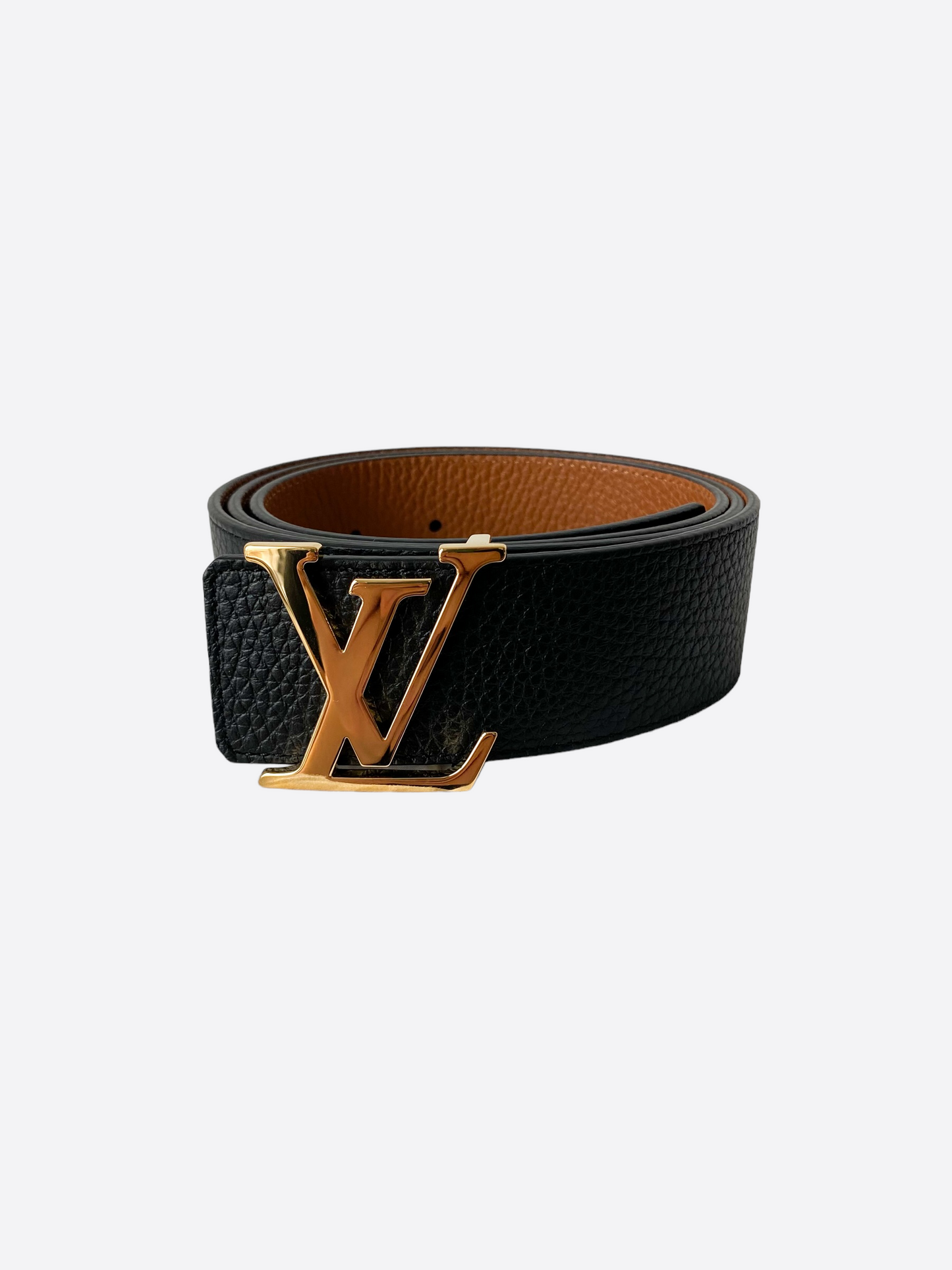 Louis Vuitton Black/Dark Brown Leather LV Initiales Reversible