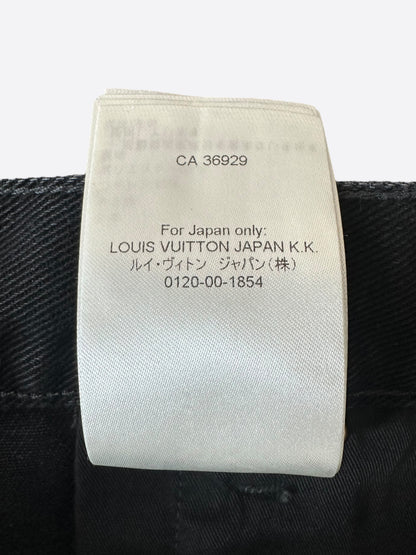 Louis Vuitton Washed Black Monogram Carpenter Shorts
