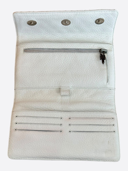 Chrome Hearts White Quilted Cross Wallet