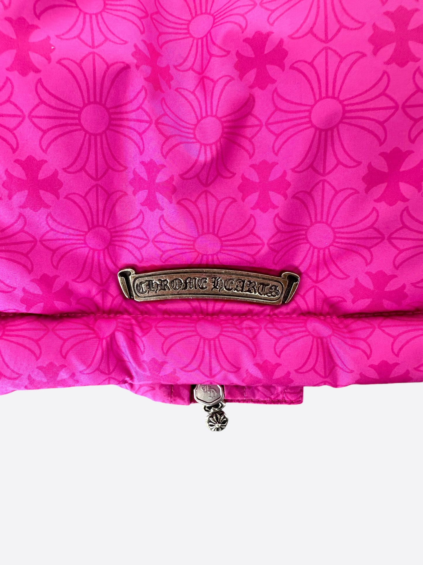 Chrome Hearts Pink Cross Jacquard Puffer Jacket