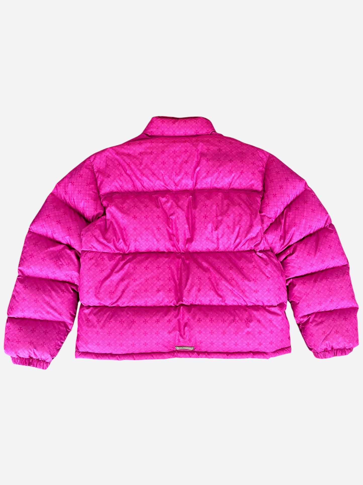 Chrome Hearts Pink Cross Jacquard Puffer Jacket