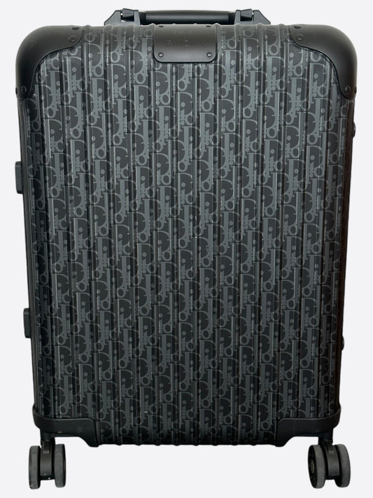 Dior Rimowa Black Oblique Carry-On Luggage