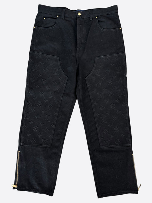 Louis Vuitton Black Monogram Carpenter Pants