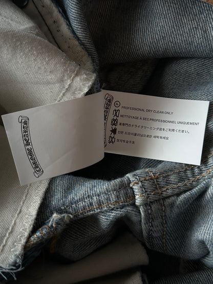Chrome Hearts Levi's Blue & Black Cross Patch Jeans