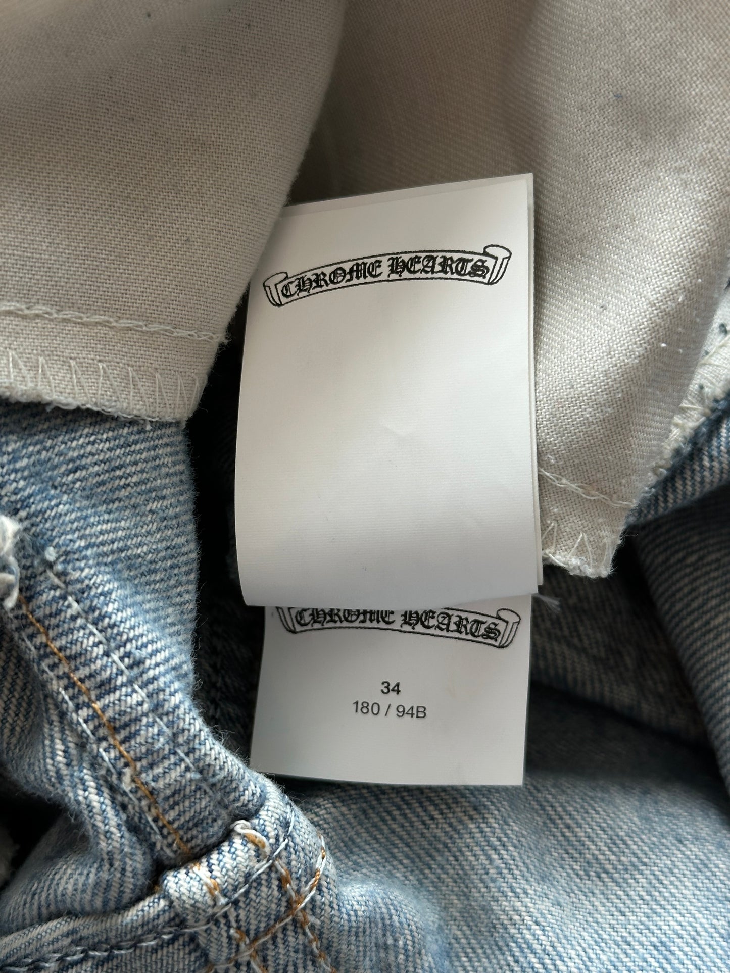 Chrome Hearts Levi's Blue & Black Cross Patch Jeans