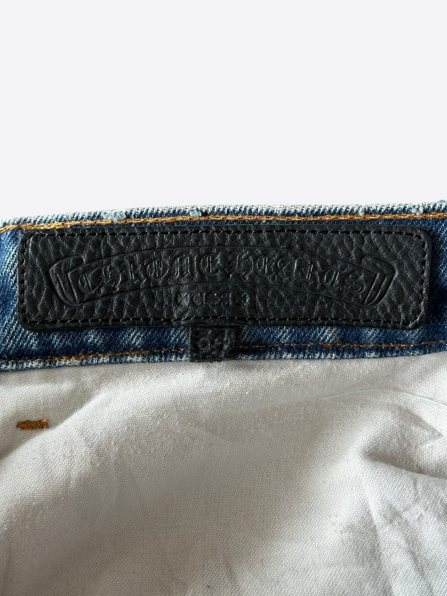 Chrome Hearts Levi's Blue & Black Cross Patch Jeans