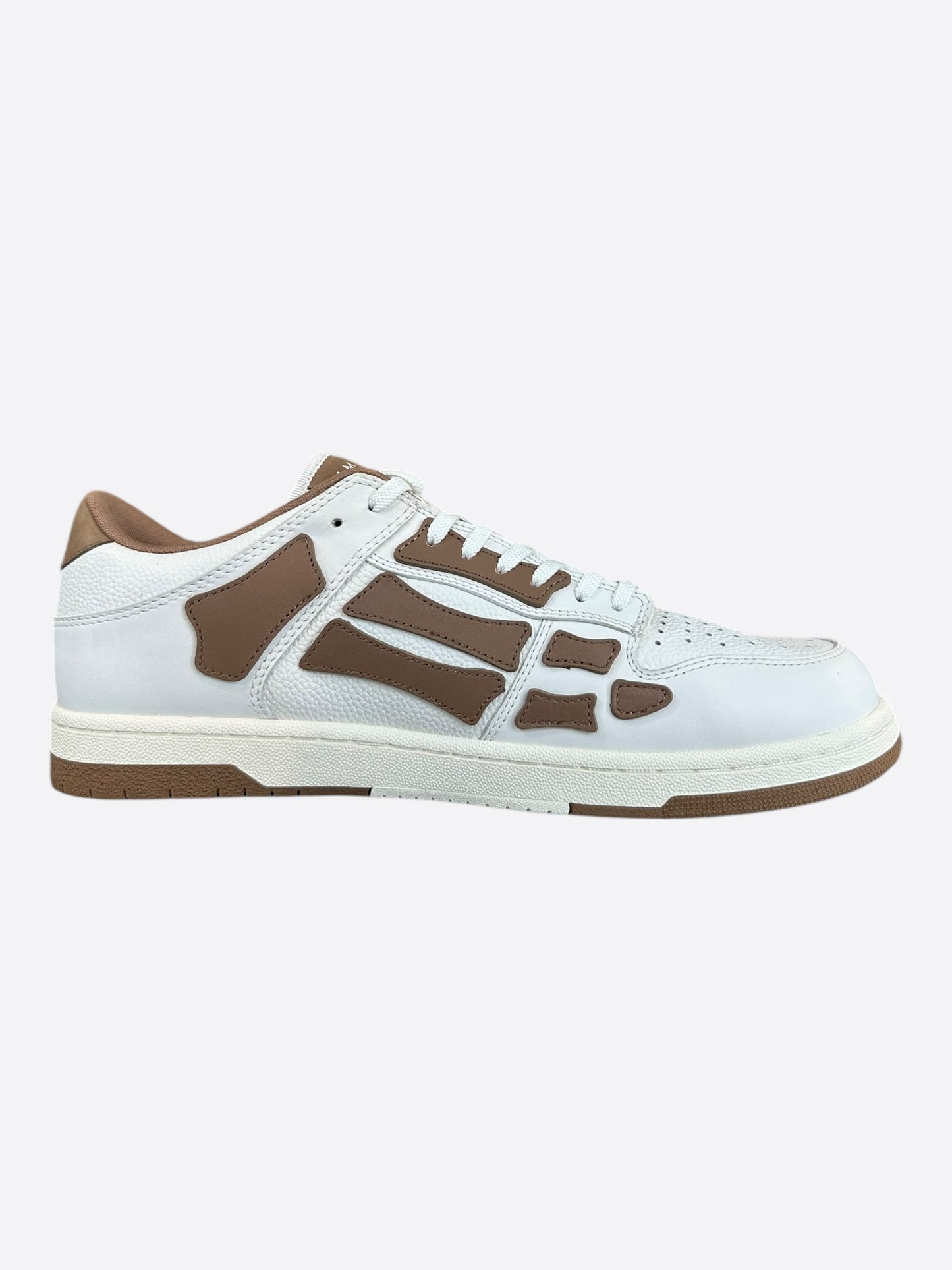 Amiri Brown & White Skeleton Low Top Sneakers
