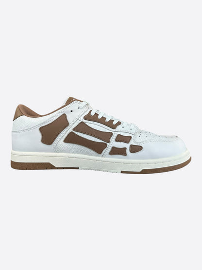 Amiri Brown & White Skeleton Low Top Sneakers