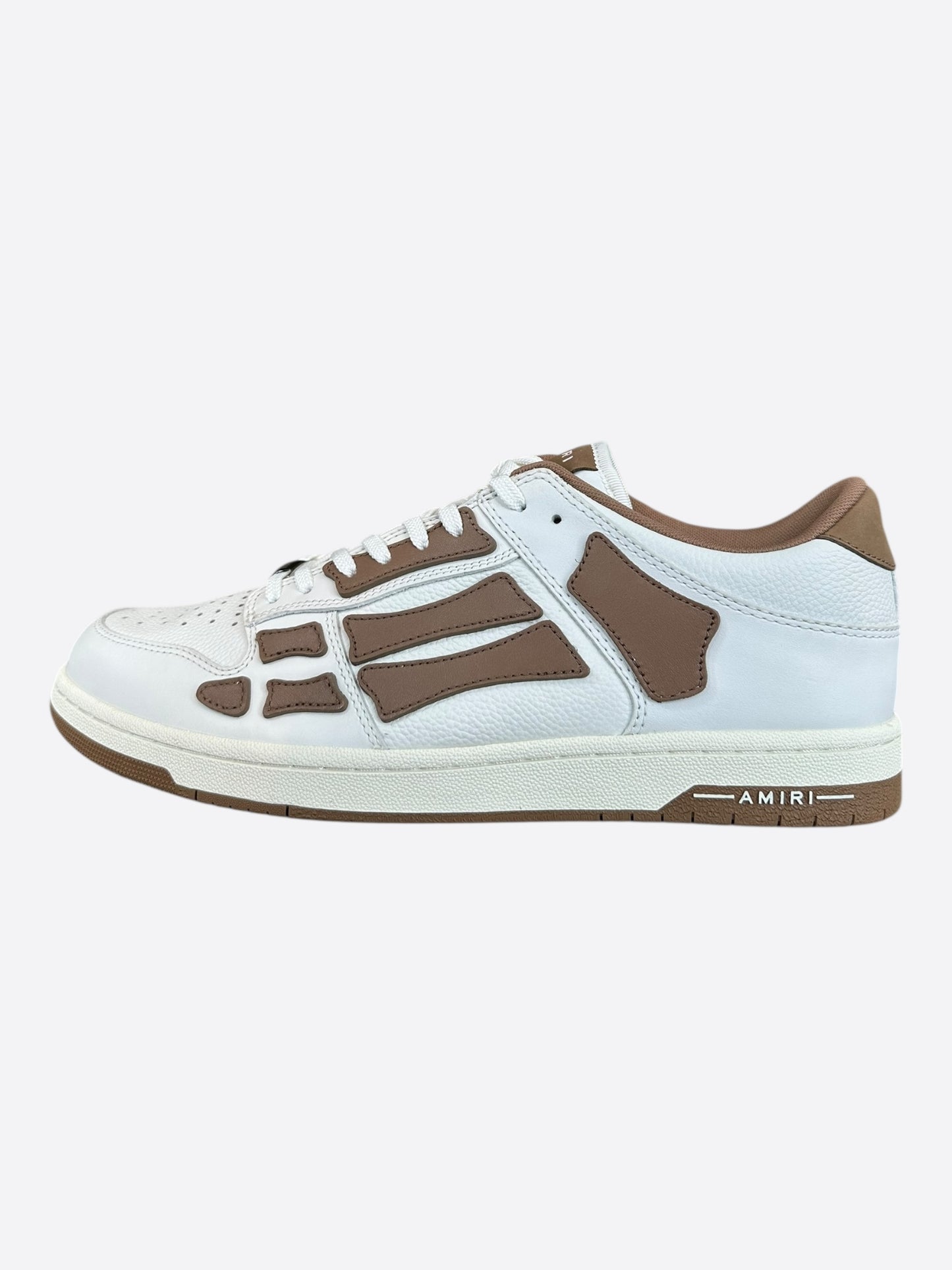 Amiri Brown & White Skeleton Low Top Sneakers