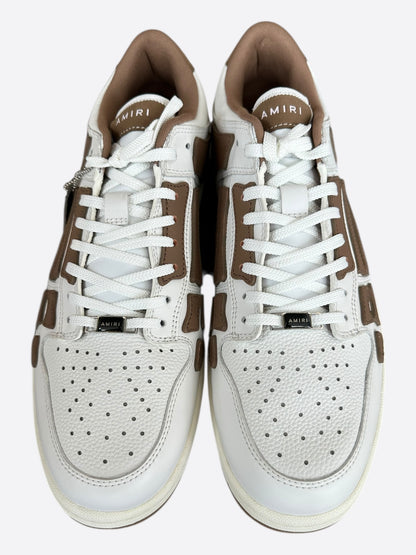 Amiri Brown & White Skeleton Low Top Sneakers