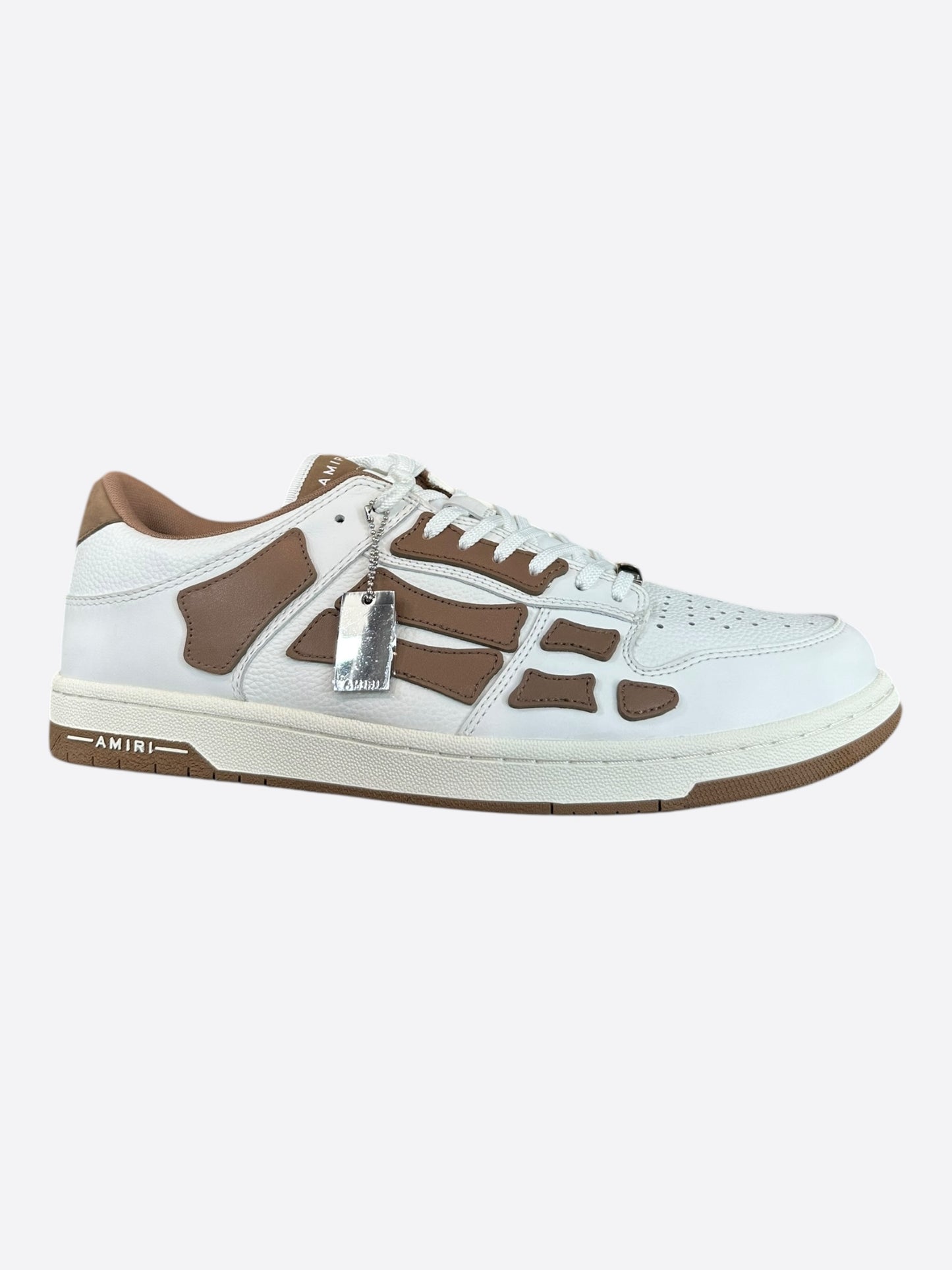 Amiri Brown & White Skeleton Low Top Sneakers