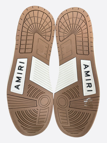 Amiri Brown & White Skeleton Low Top Sneakers