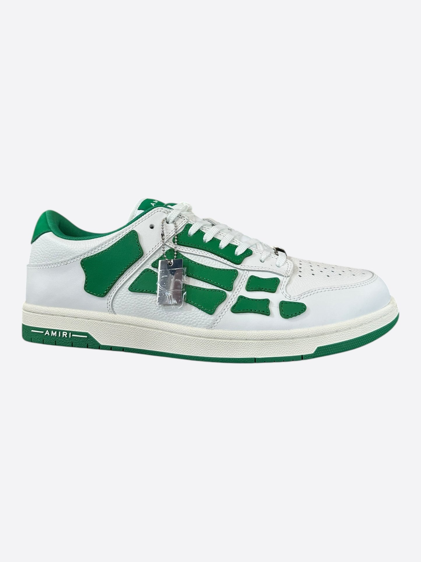 Amiri Green & White Skeleton Low Top Sneakers