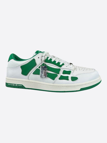 Amiri Green & White Skeleton Low Top Sneakers