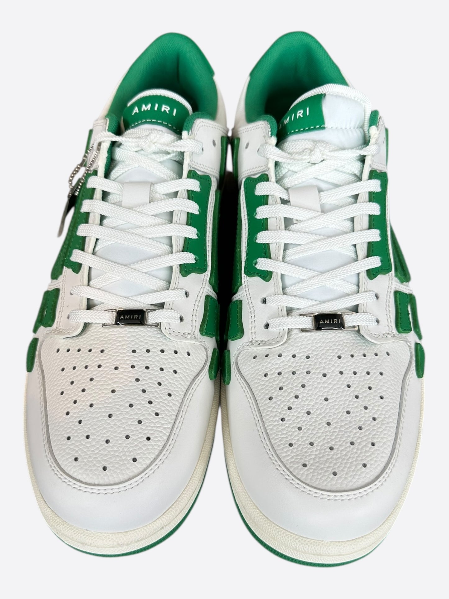 Amiri Green & White Skeleton Low Top Sneakers