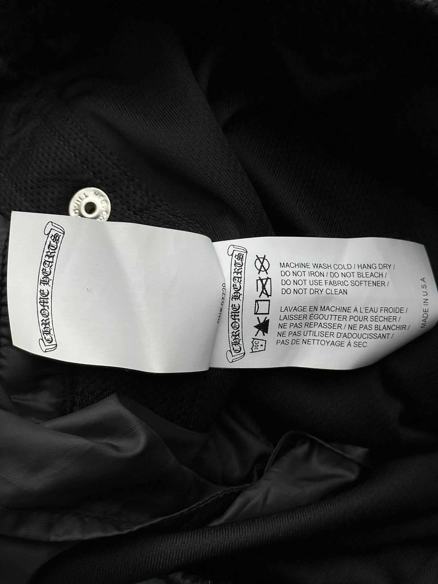 Chrome Hearts Black & White Snap Button Tearaway Track Pants