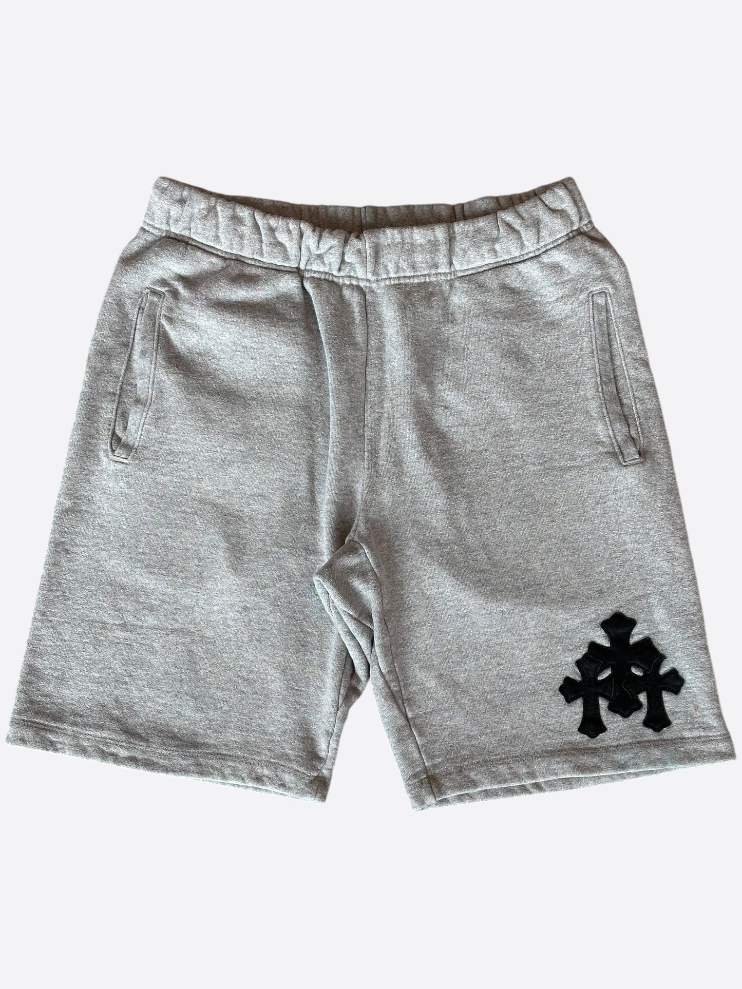 Chrome Hearts Grey & Black Triple Cross Patch Paper Jam Shorts