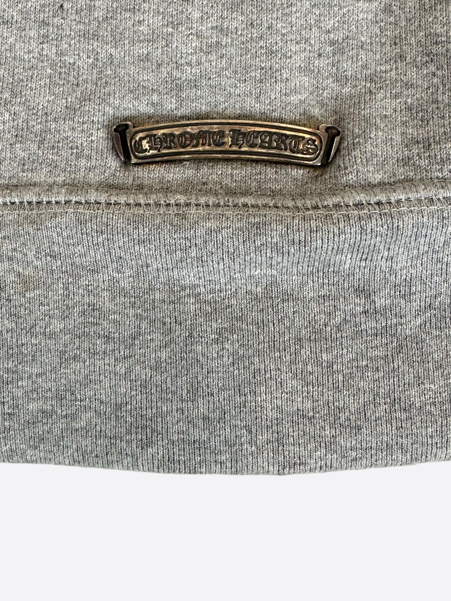 Chrome Hearts Grey & Black Triple Cross Patch Paper Jam Zip Up Hoodie