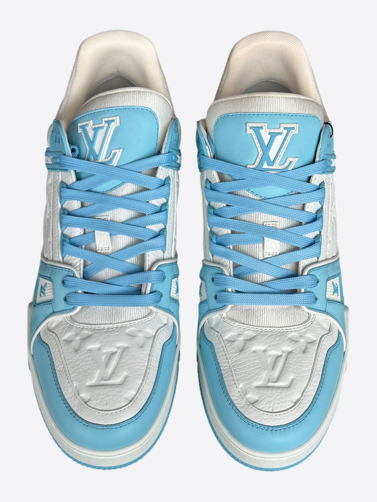 Louis Vuitton Blue & White Monogram Trainers