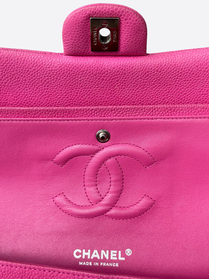 Chanel Pink Caviar Suede Medium Flap Bag