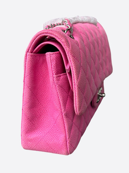 Chanel Pink Caviar Suede Medium Flap Bag