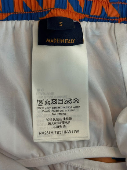 Louis Vuitton Blue & Orange Dove Print Swimshorts