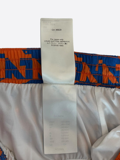 Louis Vuitton Blue & Orange Dove Print Swimshorts