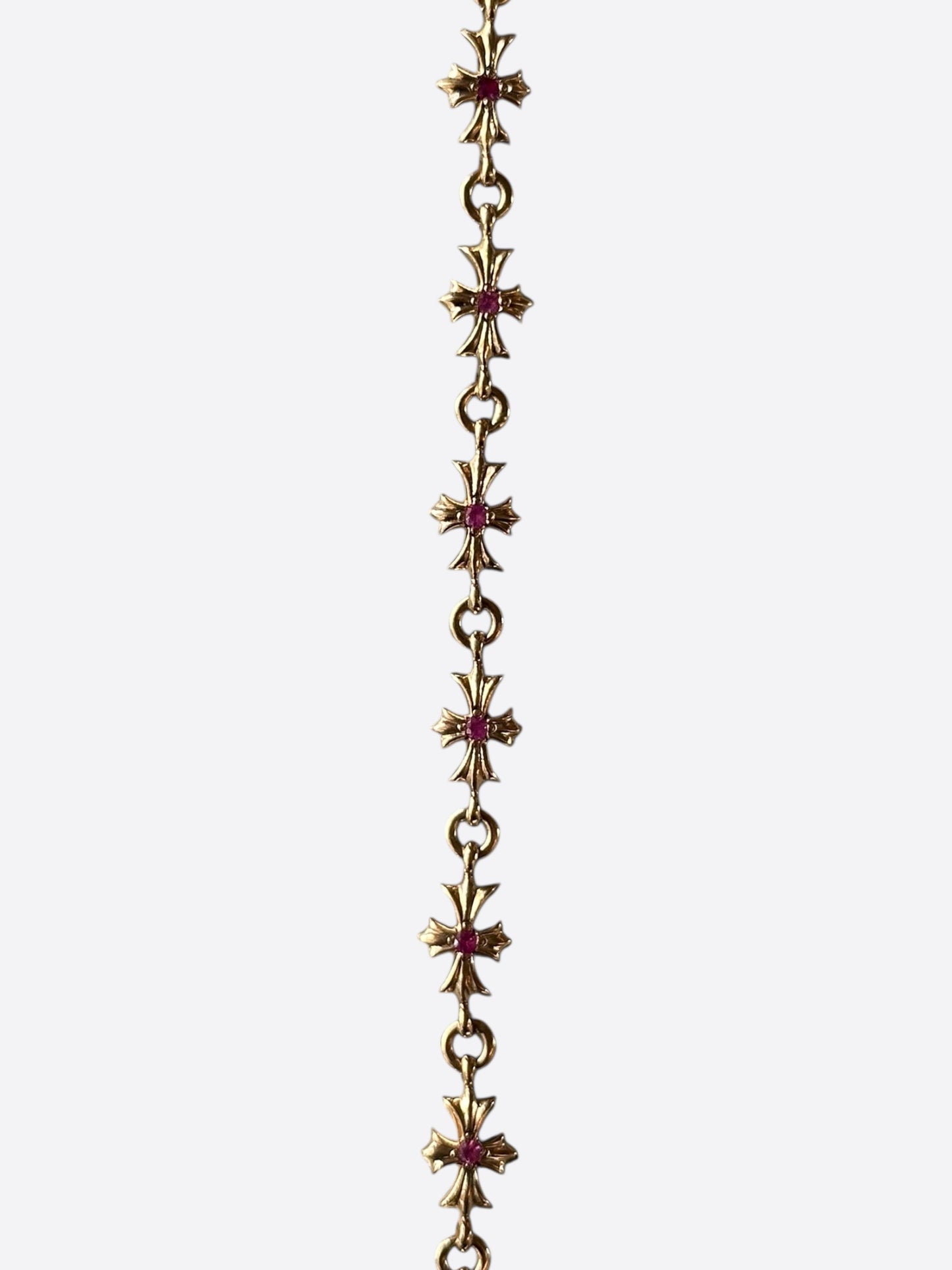 Chrome Hearts 22K Yellow Gold & Pink Rubies Tiny-E Bracelet