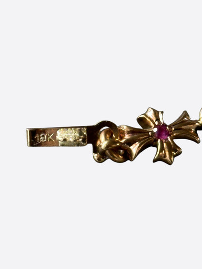 Chrome Hearts 22K Yellow Gold & Pink Rubies Tiny-E Bracelet