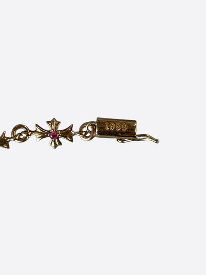 Chrome Hearts 22K Yellow Gold & Pink Rubies Tiny-E Bracelet