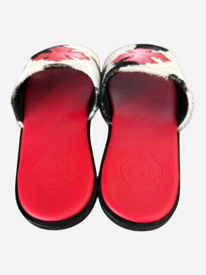 Chrome Hearts Red Cross Patch Cow Slides