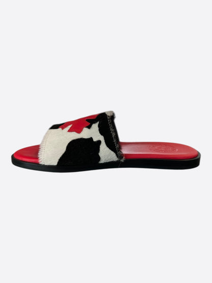 Chrome Hearts Red Cross Patch Cow Slides
