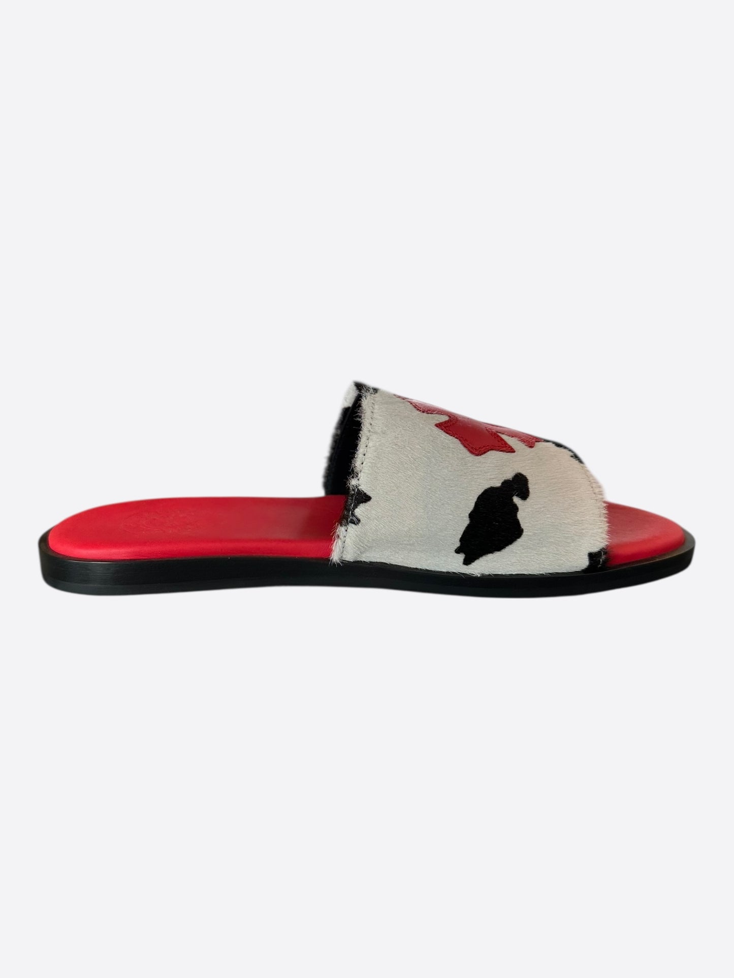 Chrome Hearts Red Cross Patch Cow Slides